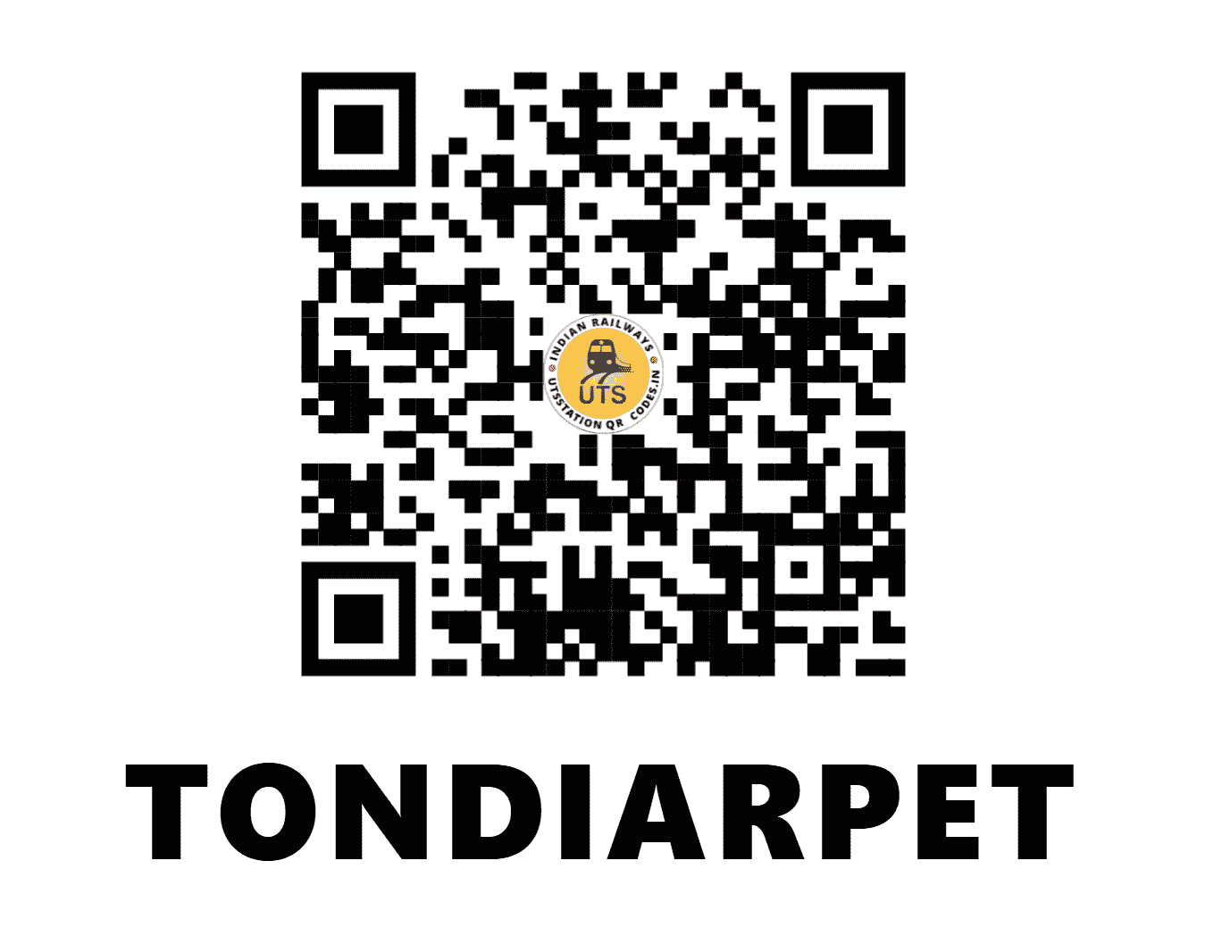 UTS QR Code for TONDIARPET - TNP - SR (TAMIL NADU)